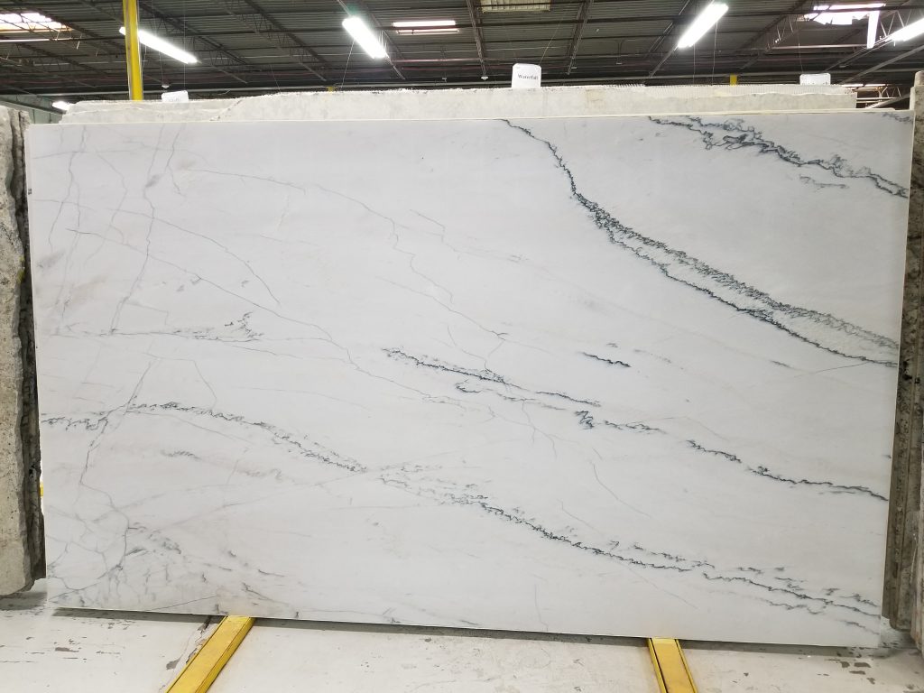 Calacatta White Quartzite countertop slab.