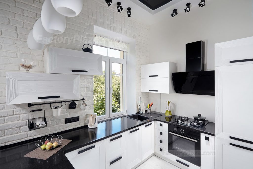 Black Countertops With White Cabinets