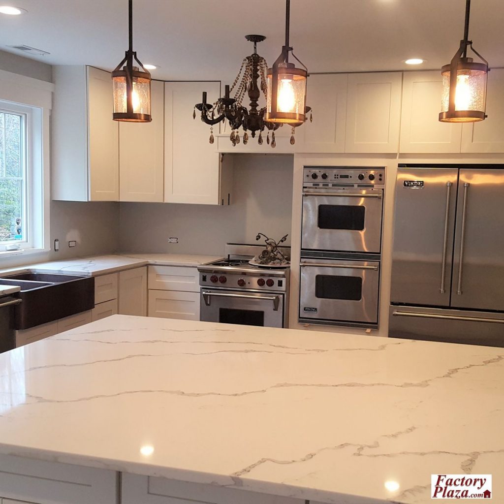 Calacattta Quartz White Kitchen