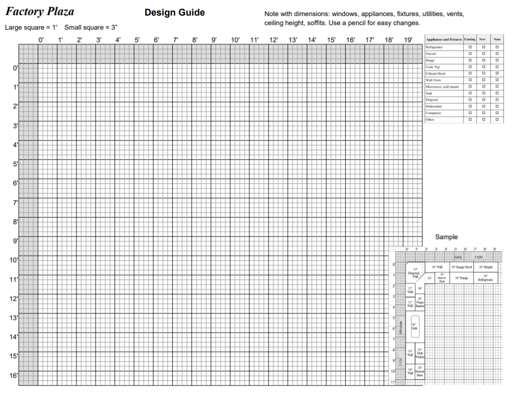 Drafting Template with Sketch Grid, PDF File