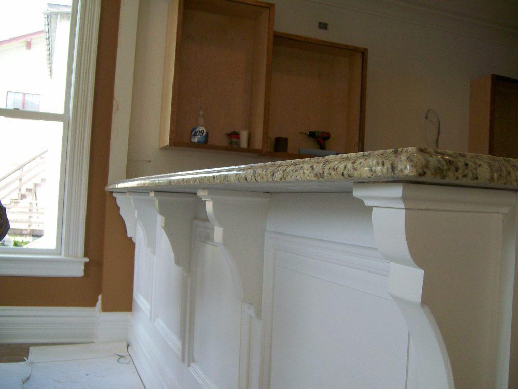 kitchen island granite edge