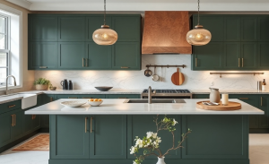 Bathroom Vanities 48 big island earthy green base and wall cabinets