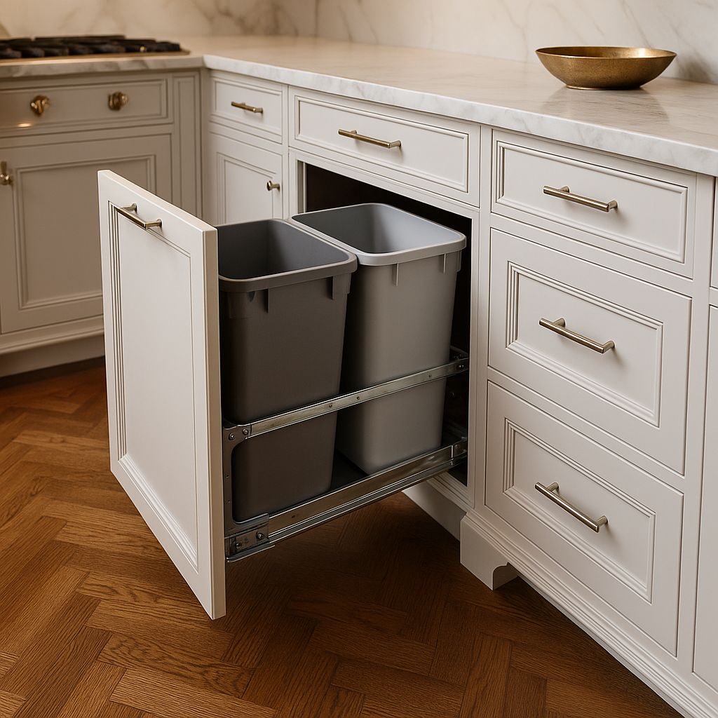 pull out trash kitchen cabinets