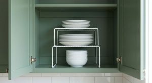 10 Hidden Cabinet Hacks to Dramatically Increase Your Kitchen Storage 8 Stacking Shelves