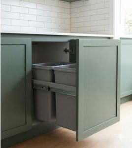 10 Hidden Cabinet Hacks to Dramatically Increase Your Kitchen Storage 1 pull out garbage recylcing bin