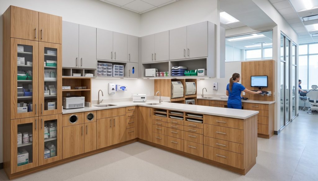 Custom dental office cabinets and operatory casework built for clinical performance