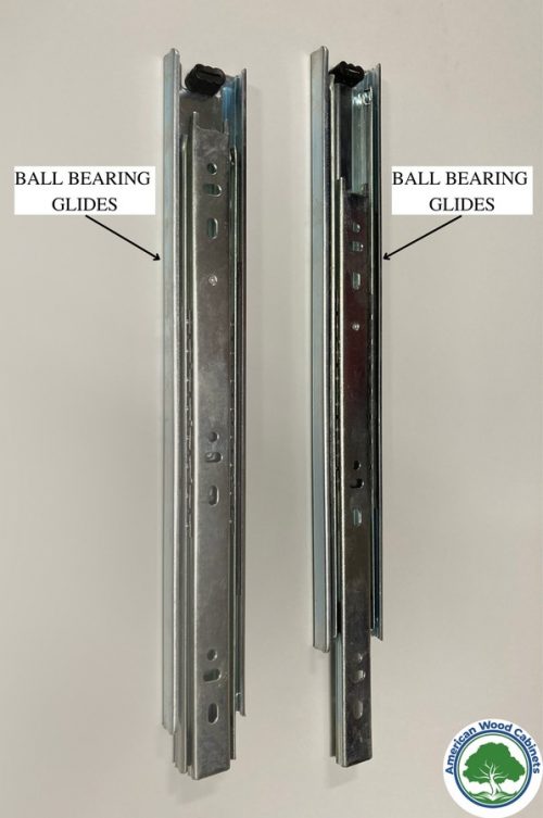 Ball bearing glides for kitchen cabinets